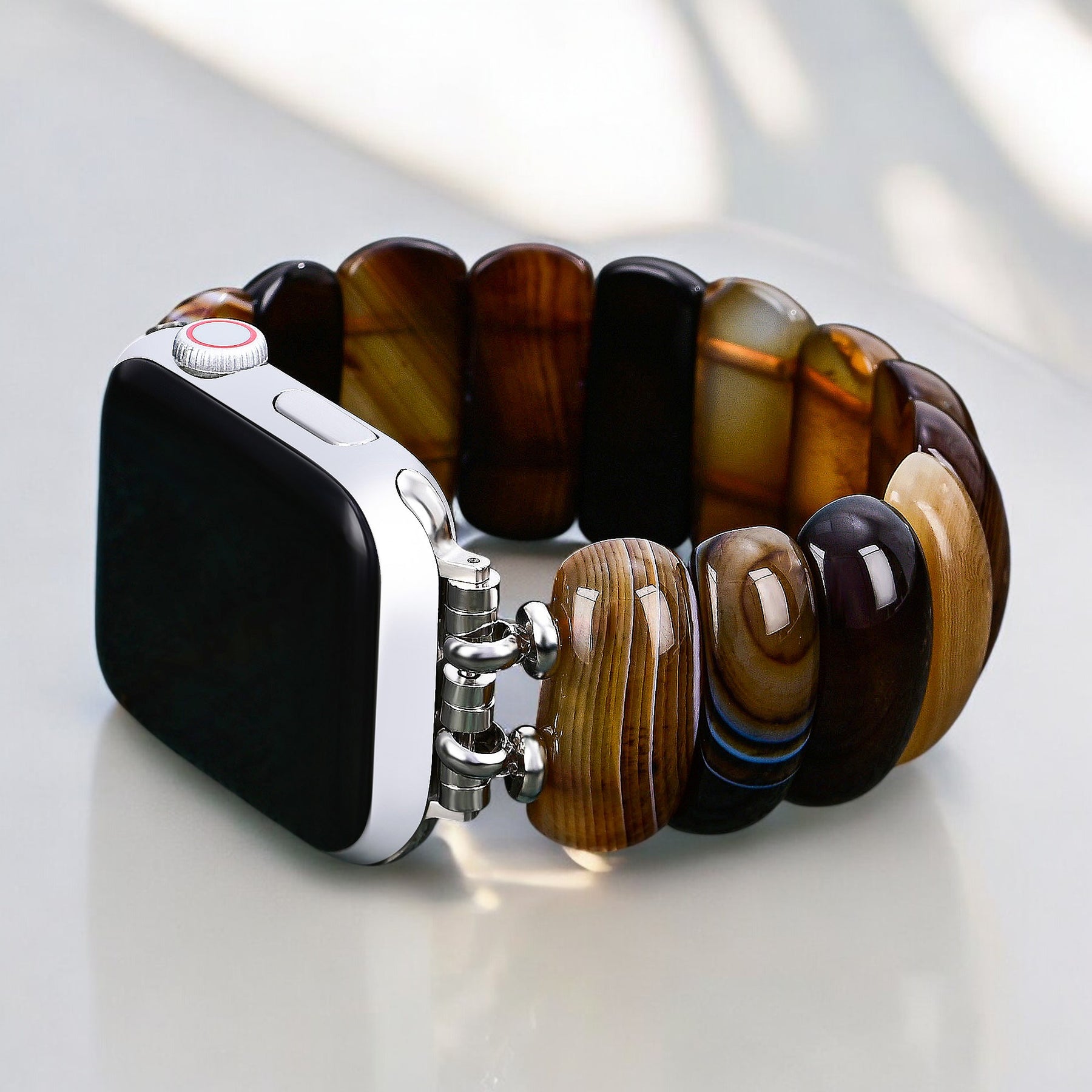 Earthly Ember Achat Stretch Apple Watch Armband