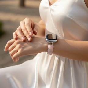 Weiches Blush-Quarz-Stretcharmband für Apple Watch