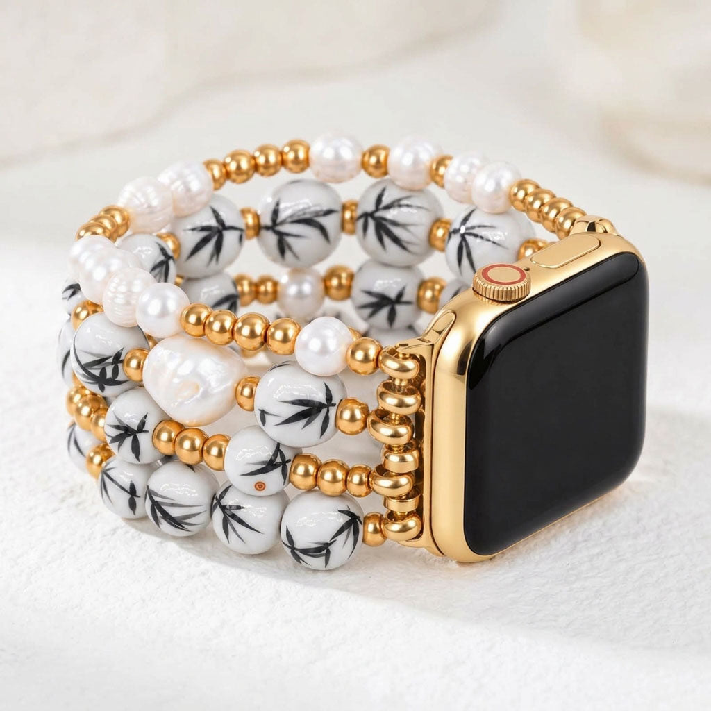 Porcelain-Garten-Bambusnebel-Armband für die Apple Watch