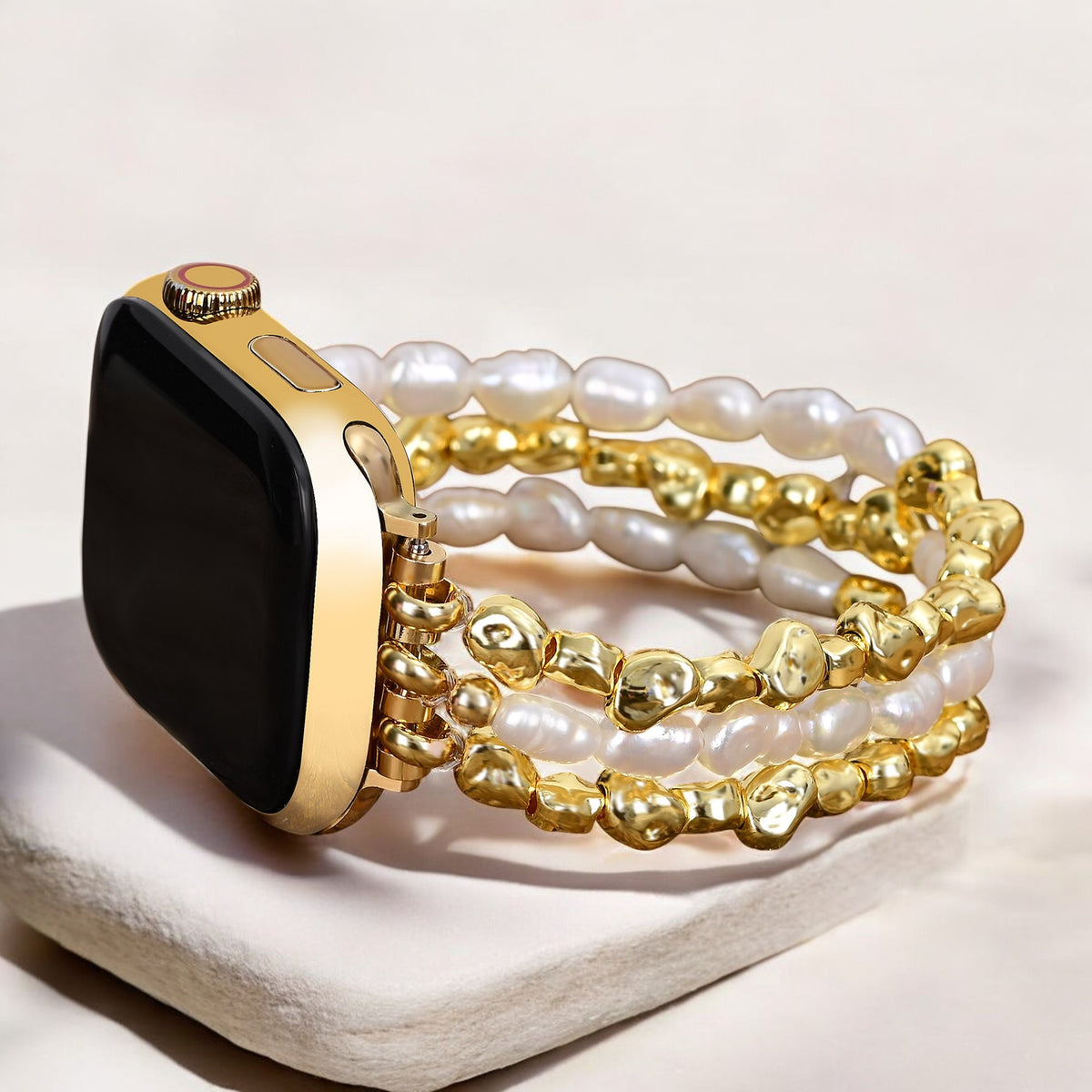 Golden Pearl Stretch Apple Watch Armband