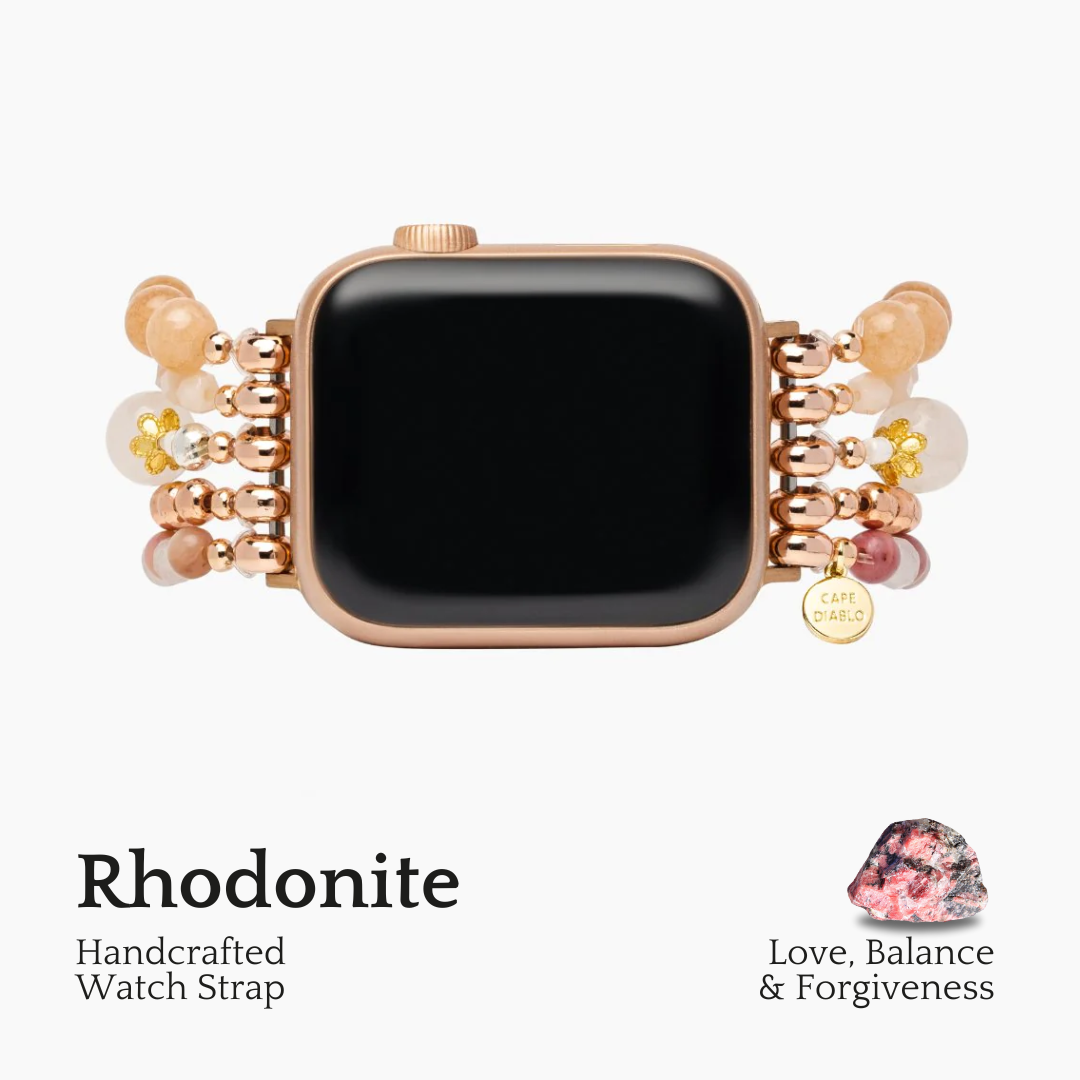 Burgunderrote Rose Stretch Apple Watch Armband