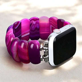 Radiant Orchid Achat Stretch Apple Watch Armband