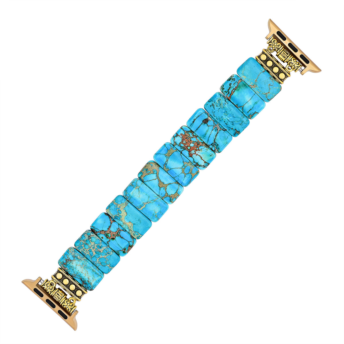 Türkisfarbener tibetischer Jaspis Stretch Apple Watch Armband
