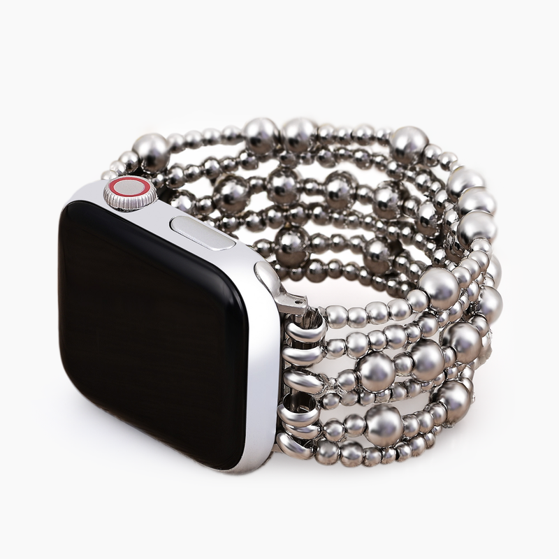 Platinum Demure Stretch Apple Watch Armband