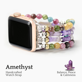 Stretch-Armband Apple Watch in Mosaik-Amethyst