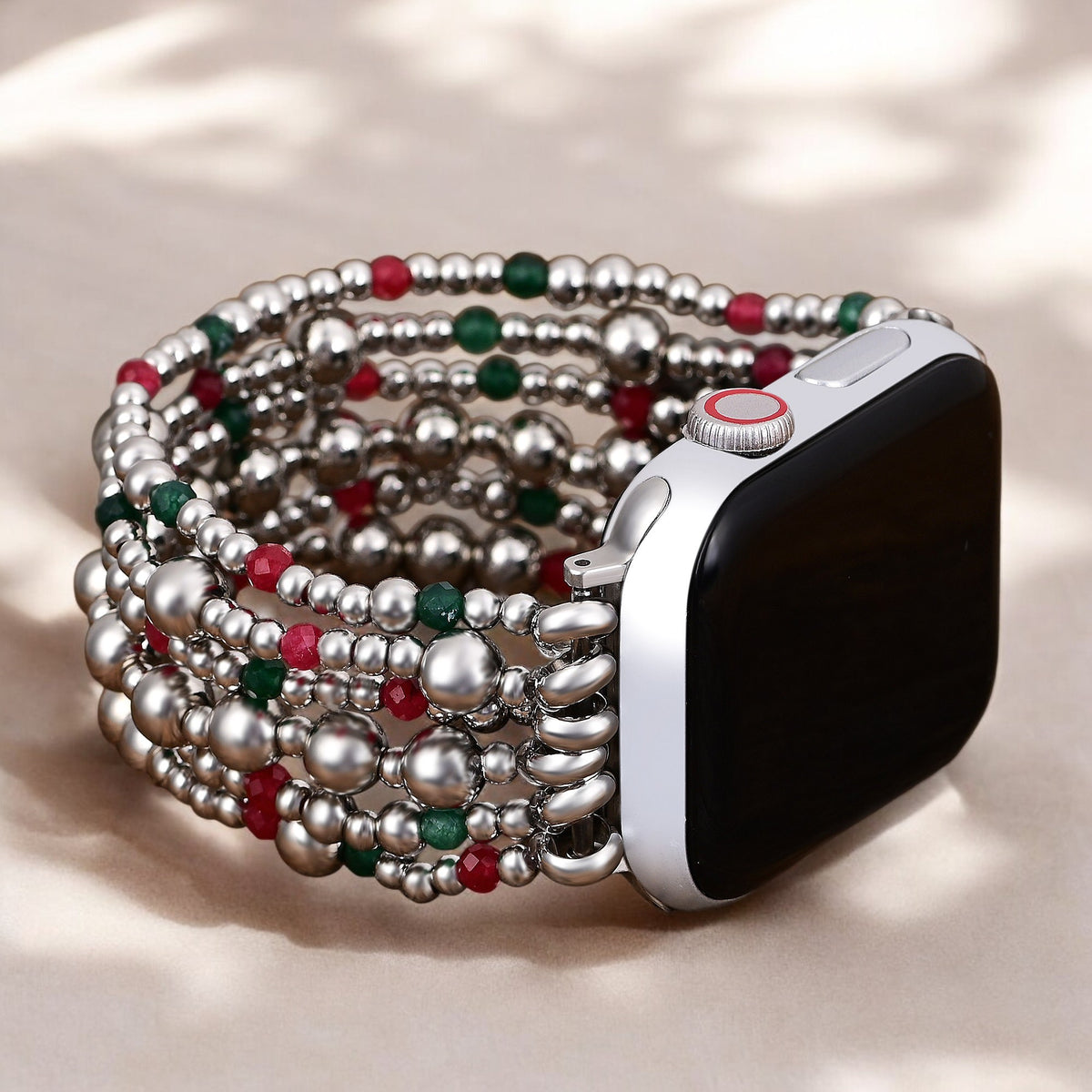 Weihnachts-Silberzauber- Apple Watch Armband