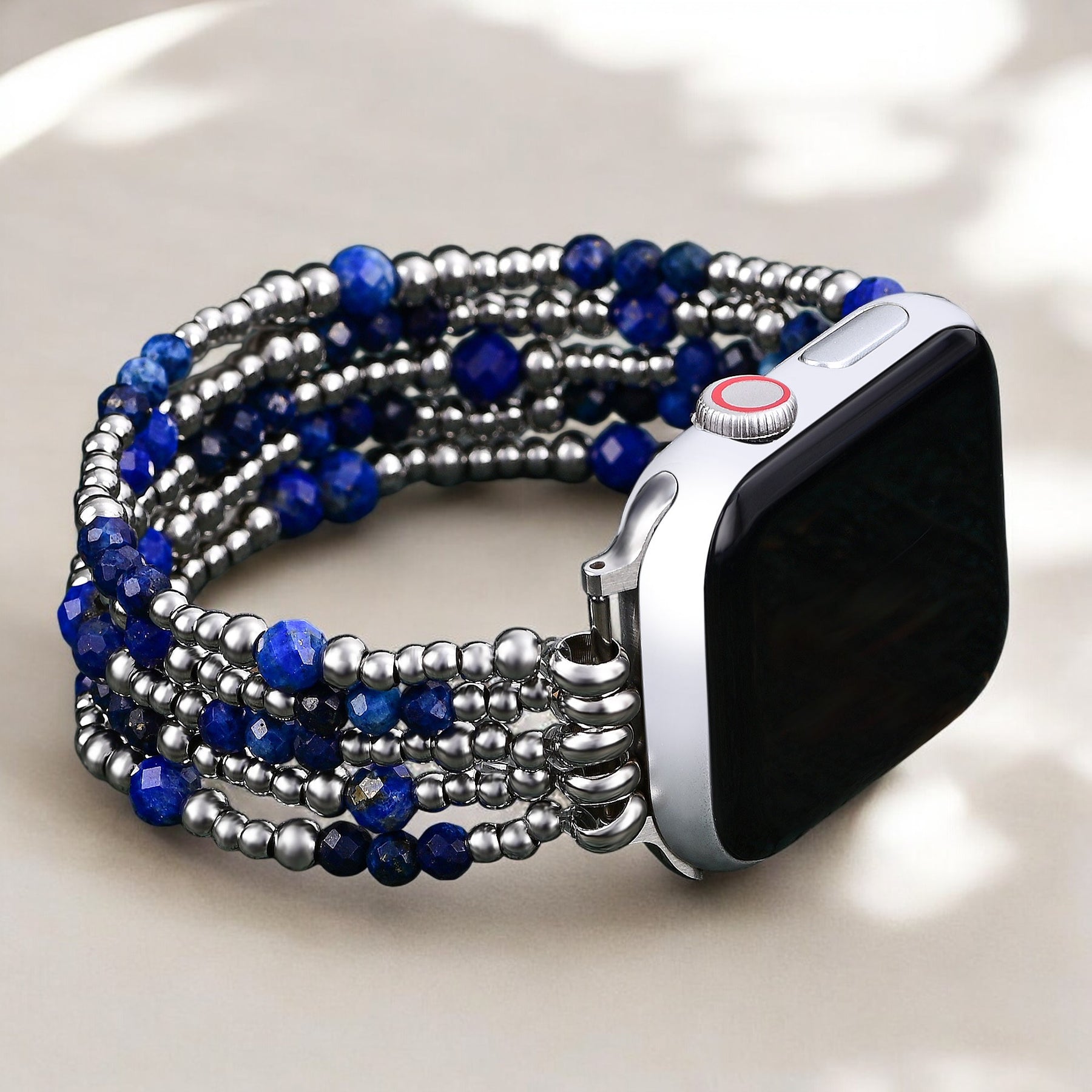 Azure Serenity Silver Stretch Apple Watch Armband