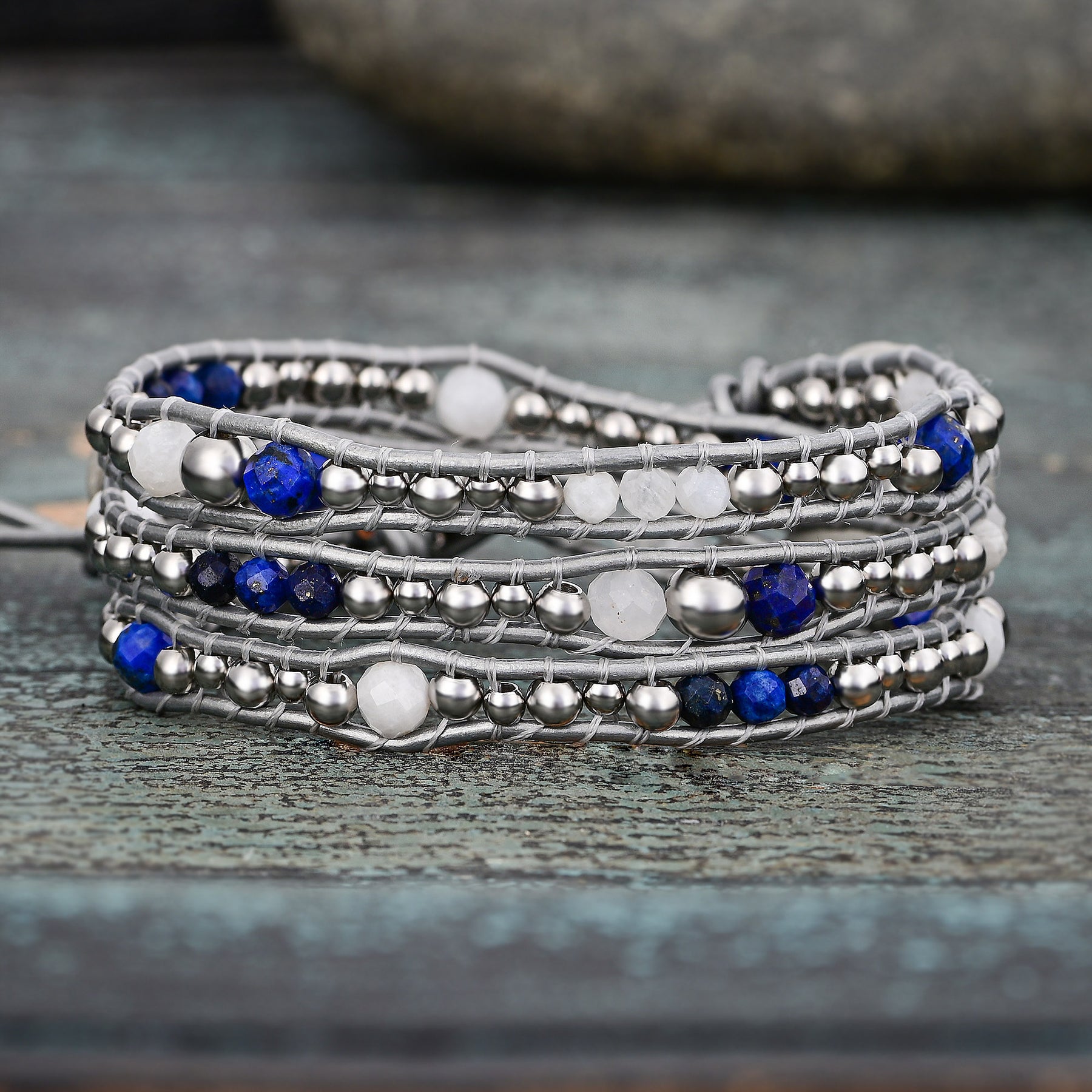 Himmlisches Lapis Schutz Wickelarmband