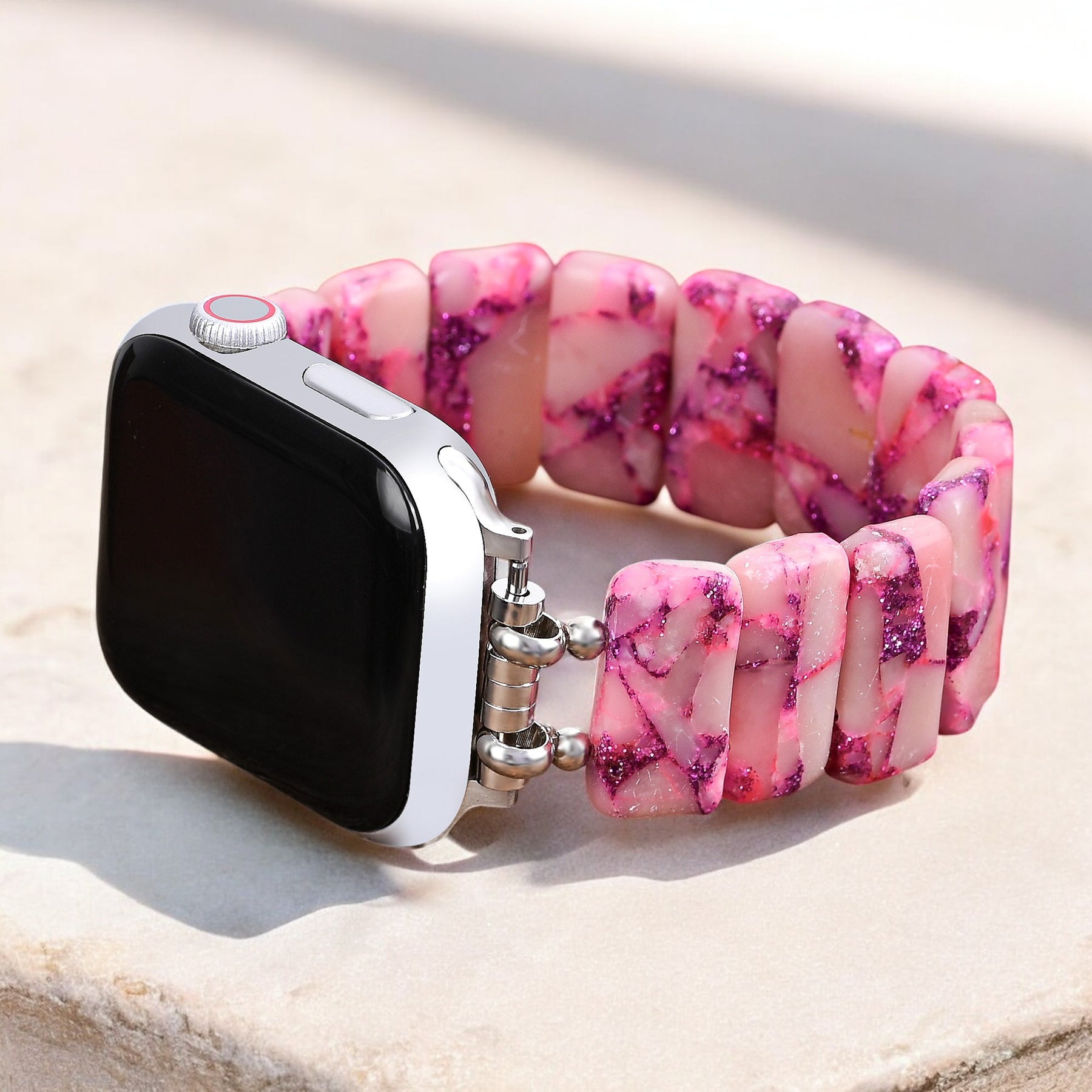 Rose Marmor Stretch Apple Watch Armband