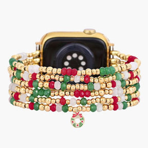 Stretch-Armband Apple Watch „Golden Holly Cheer“