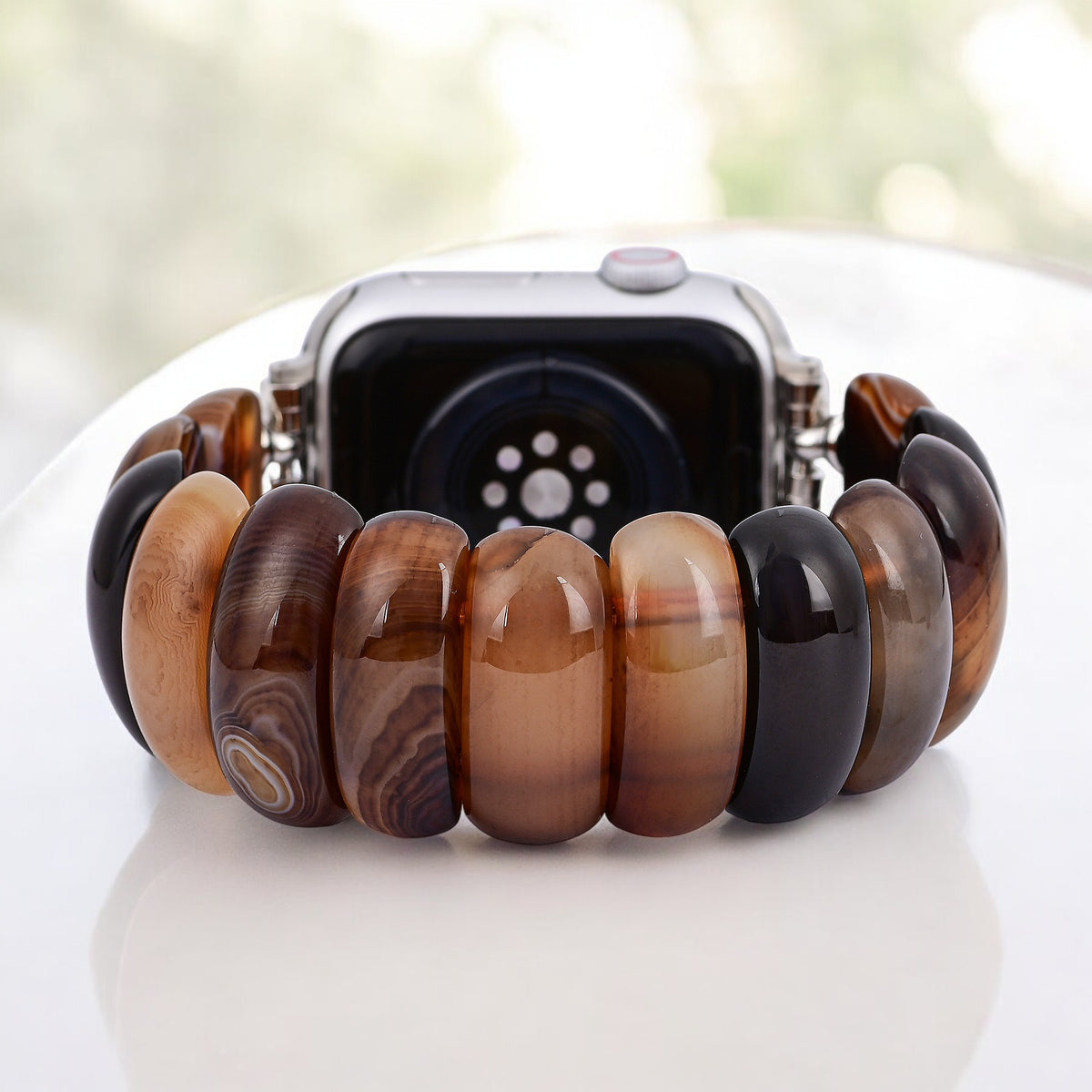 Earthly Ember Achat Stretch Apple Watch Armband