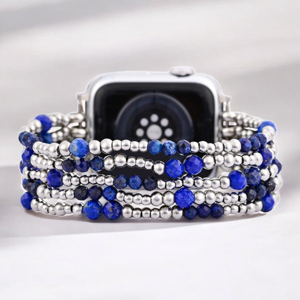 Azure Serenity Silver Stretch Apple Watch Armband