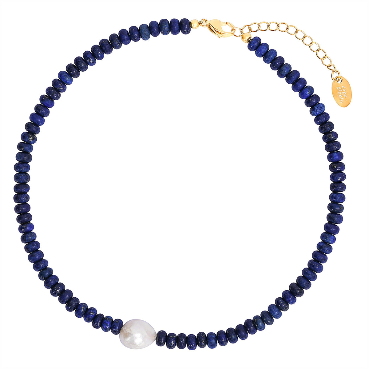 Mitternachts-Lapis-Perlenkette