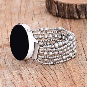 Platinum Demure Stretch Apple Watch Armband