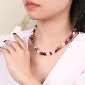 Strahlende Harmonie Stein Halskette