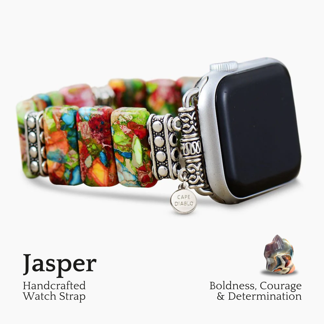 Schickes Stretch-Armband Apple Watch mit Blumenmotiv