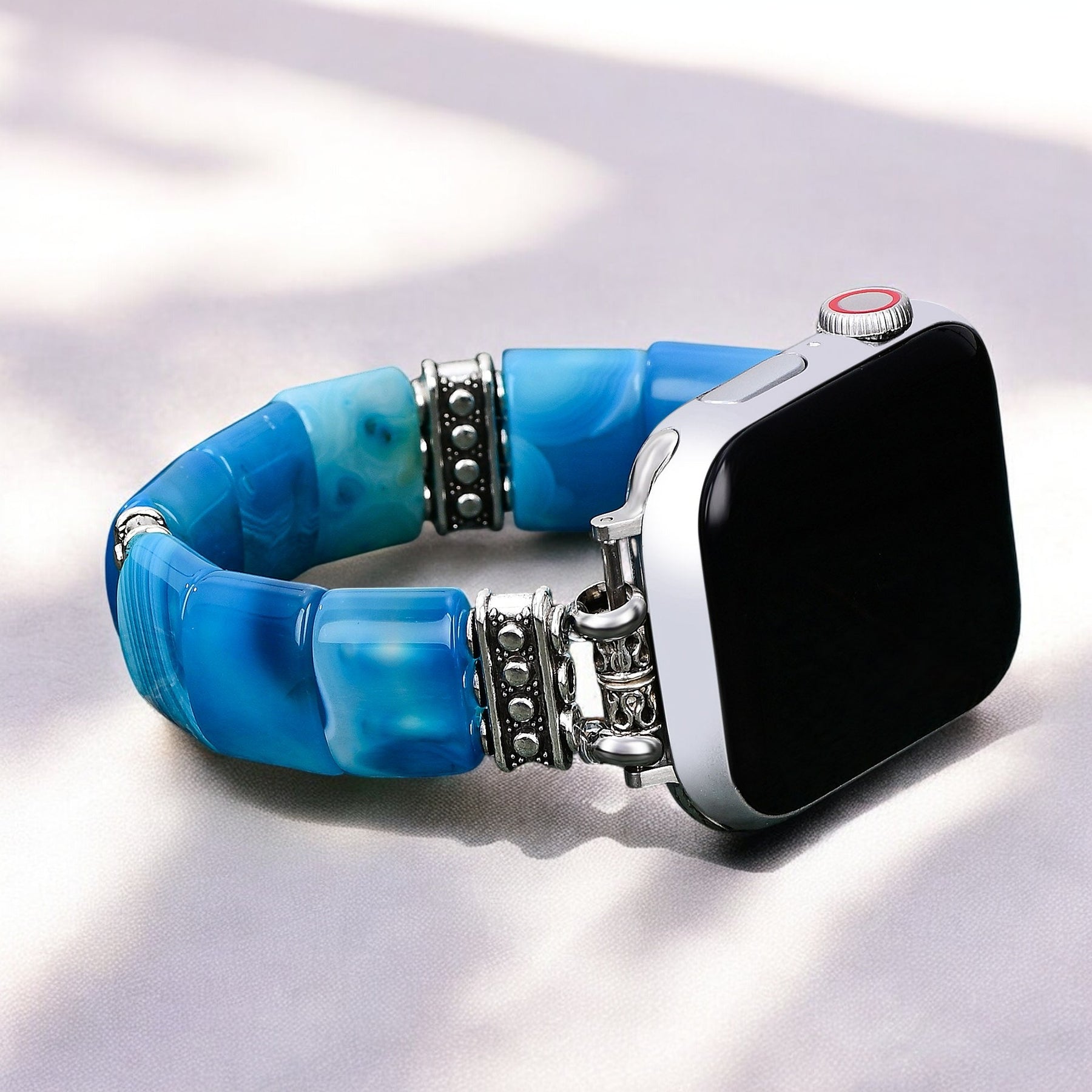 Serene Abyss Achat Stretch Apple Watch Armband