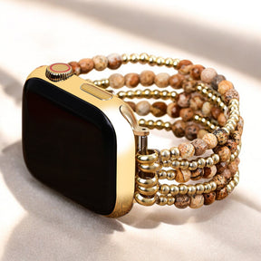 Golden Earth Jasper Stretch Apple Watch Armband