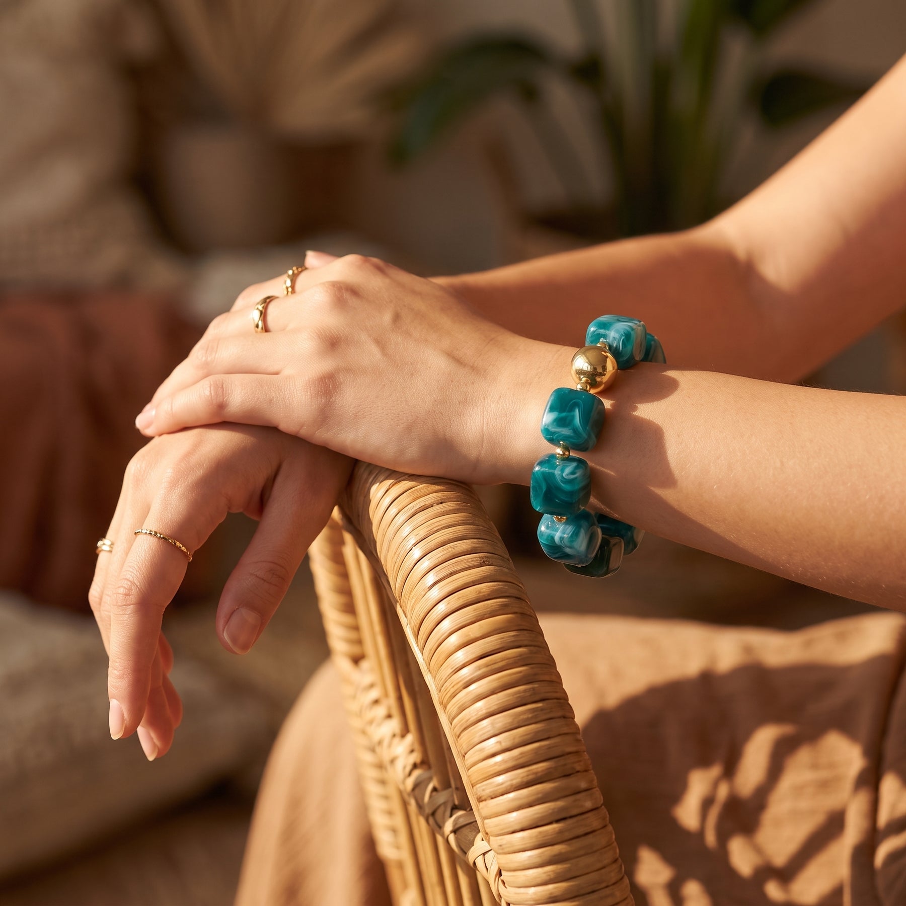 Klobiges Armband „Smaragd-Lagune“