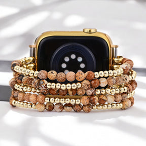 Golden Earth Jasper Stretch Apple Watch Armband