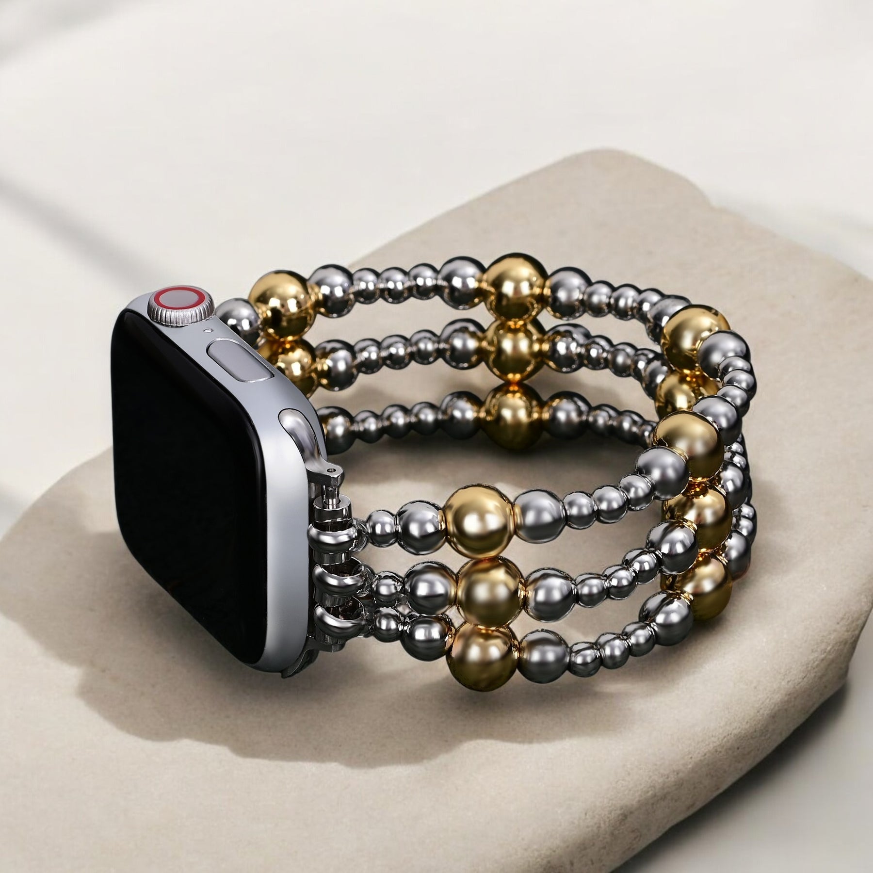 Silver Ember Stretch Apple Watch Armband