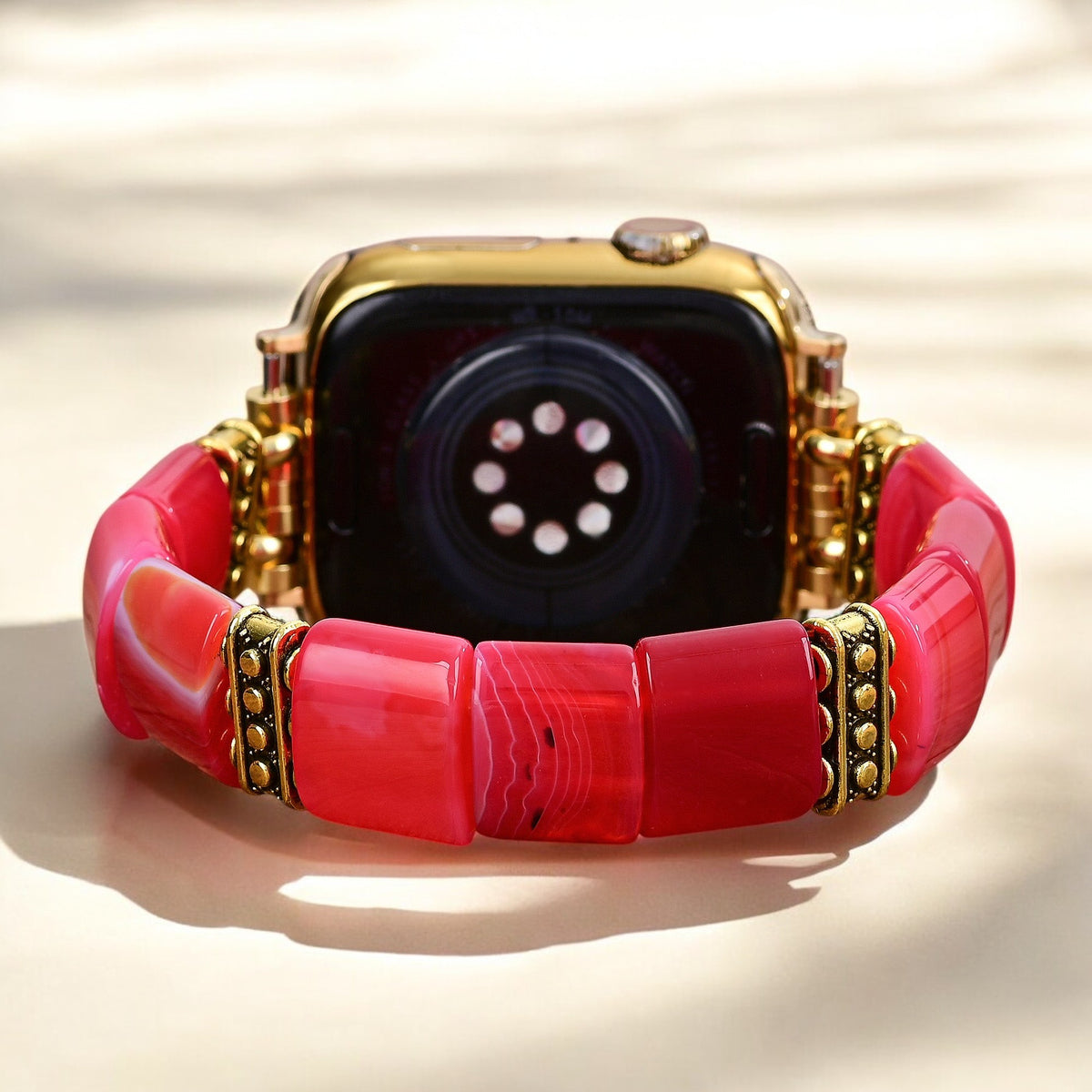 Ruby Essence Agate Stretch Apple Watch Armband