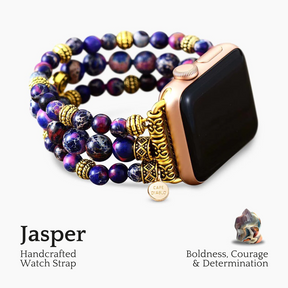 Stretch-Armband Apple Watch mit violettem Jaspis