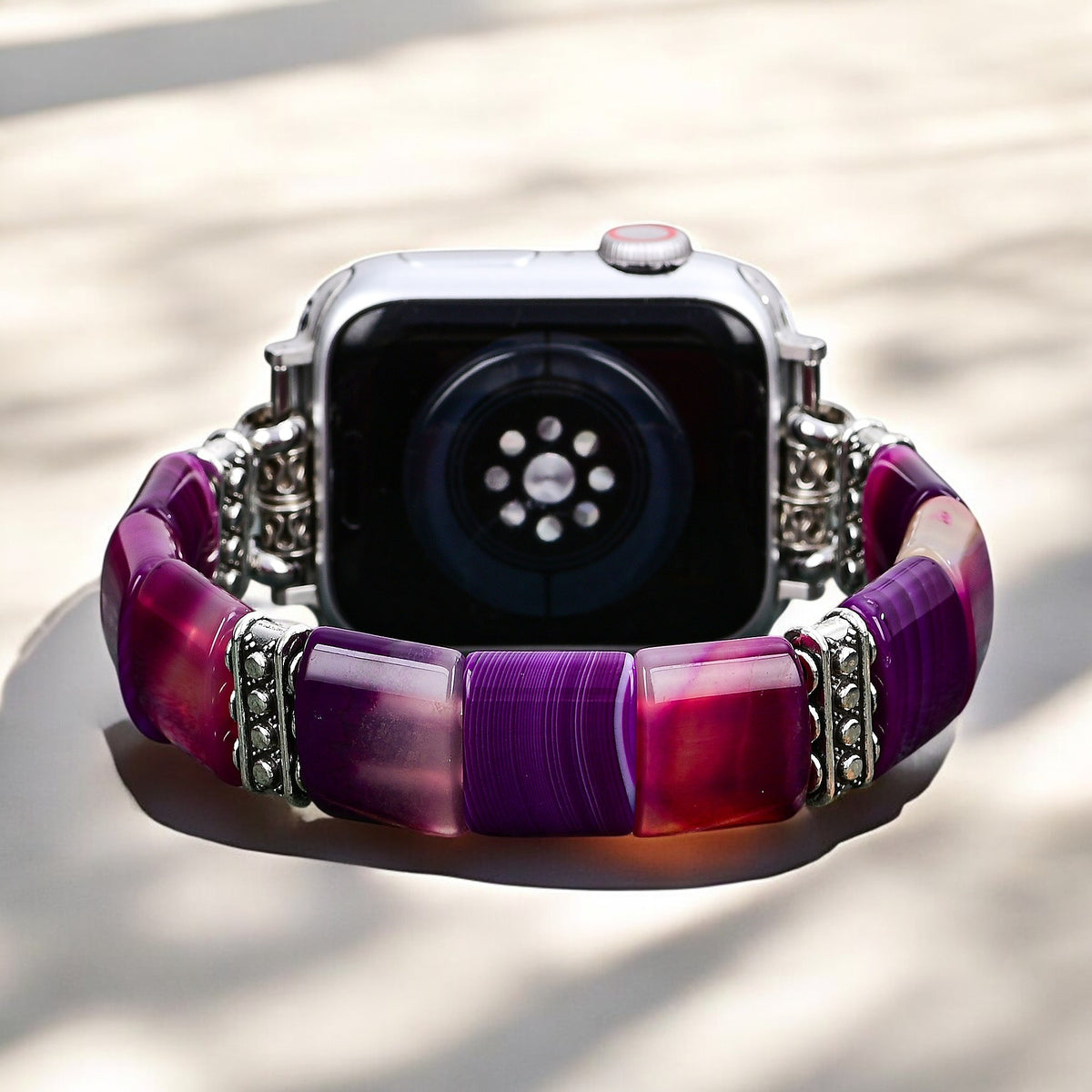 Amethyst Aura Achat Stretch Apple Watch Armband