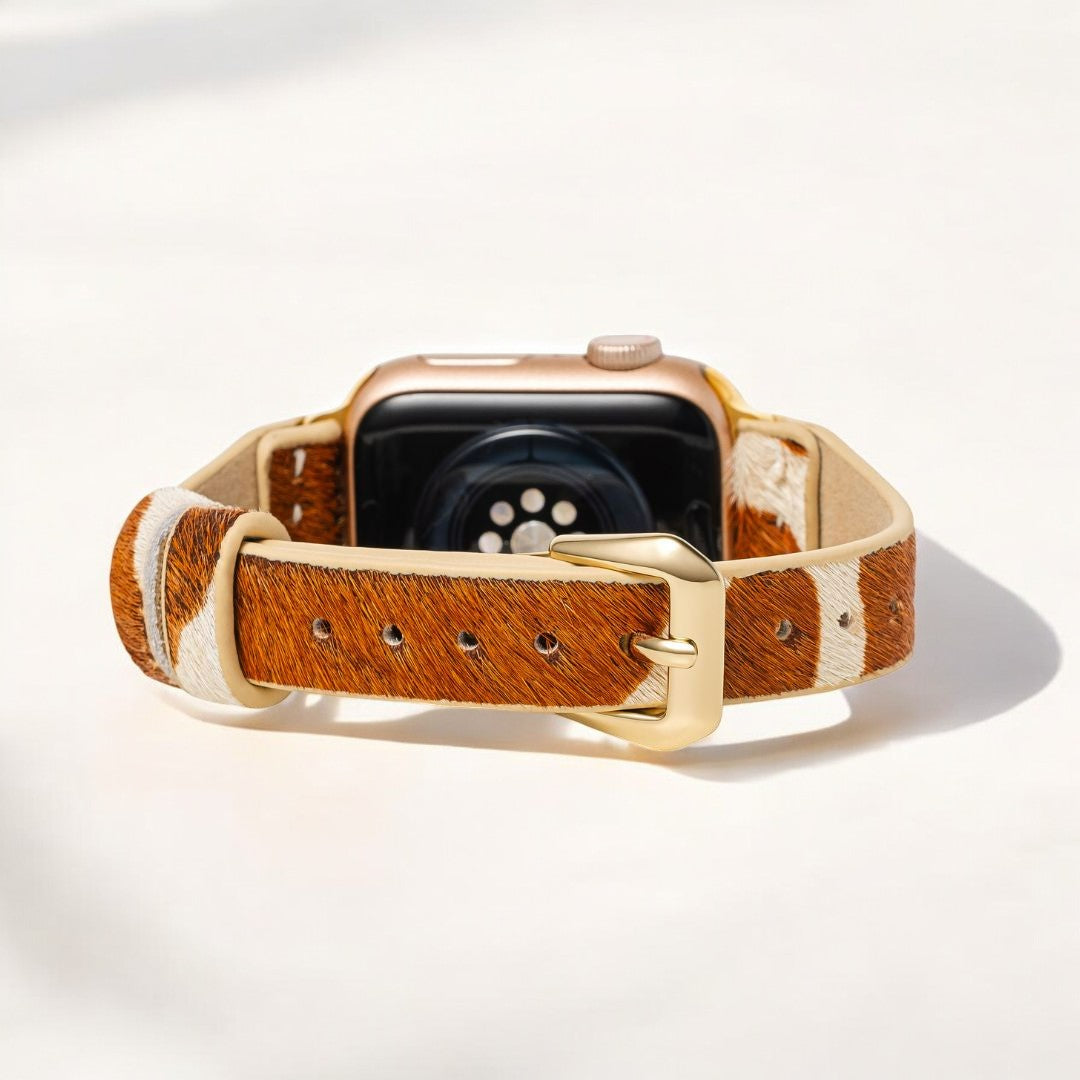 Savannah Glattes Lederarmband Apple Watch