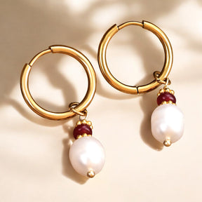Golden Grace Perlen- & Jade-Achat-Creolen