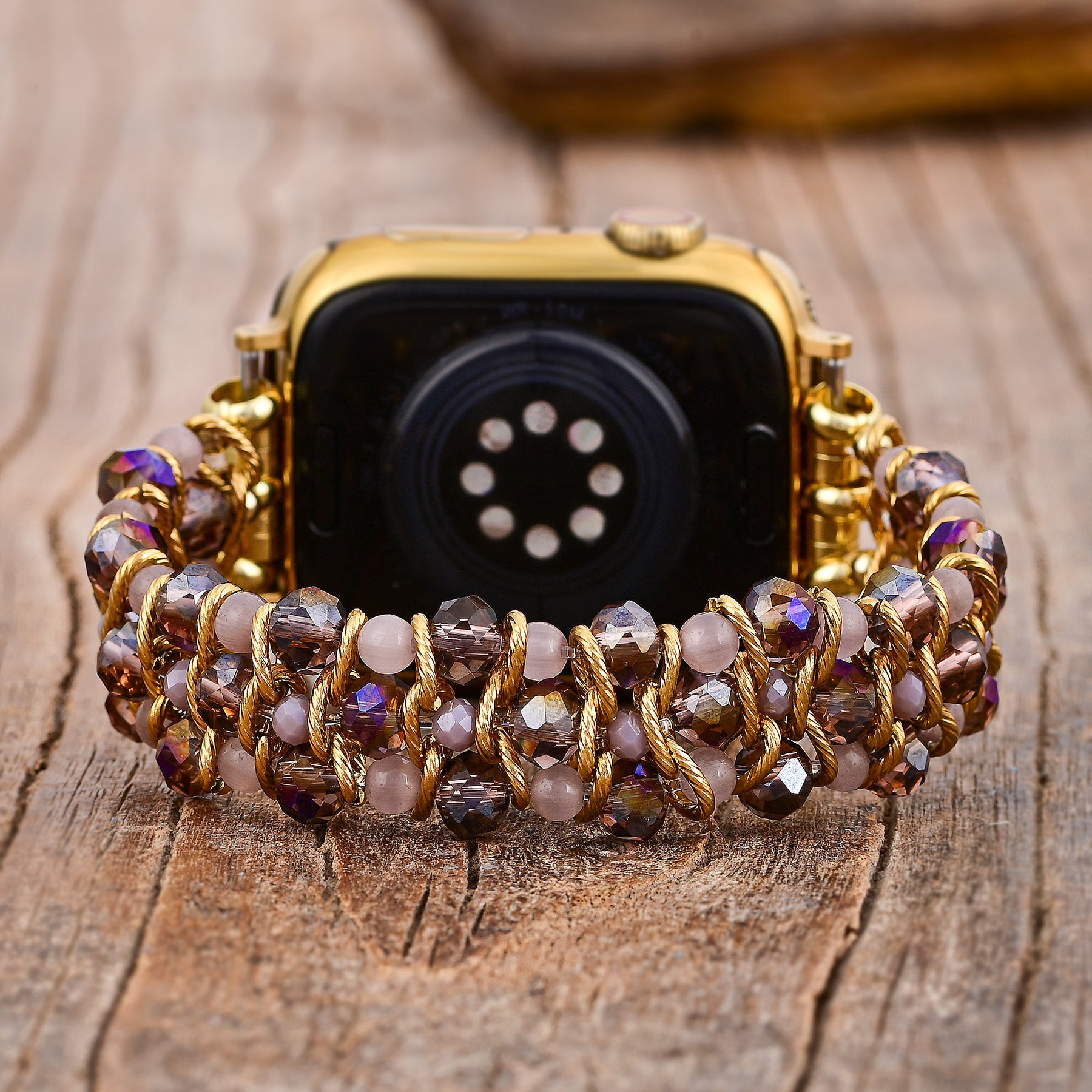 Goldene Serenity Gem Geflochtene Apple Watch Armband