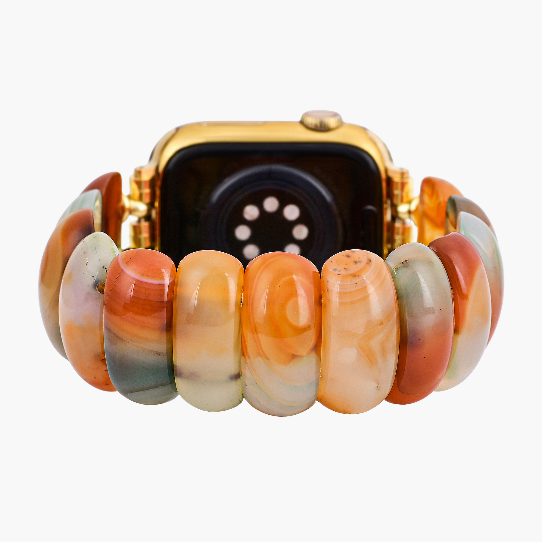 Goldene Dämmerung Achat Stretch Apple Watch Armband