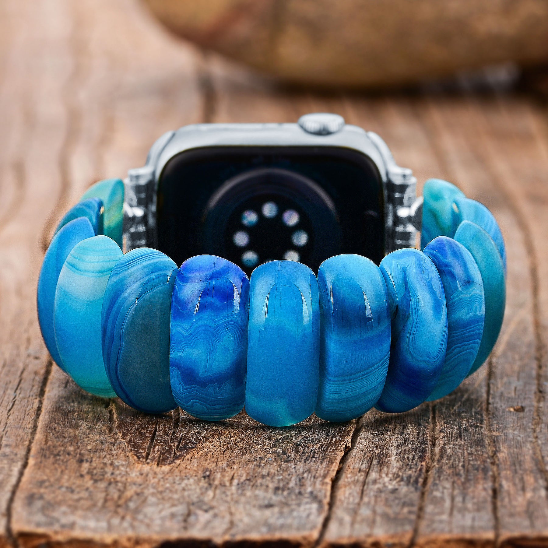 Ocean Essence Achat Stretch Apple Watch Armband