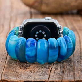 Ocean Essence Achat Stretch Apple Watch Armband