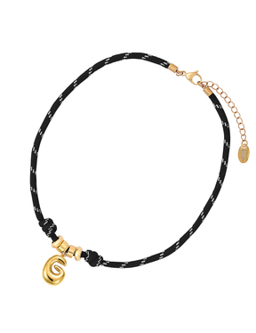Goldene Bubble Letter Seil Halskette