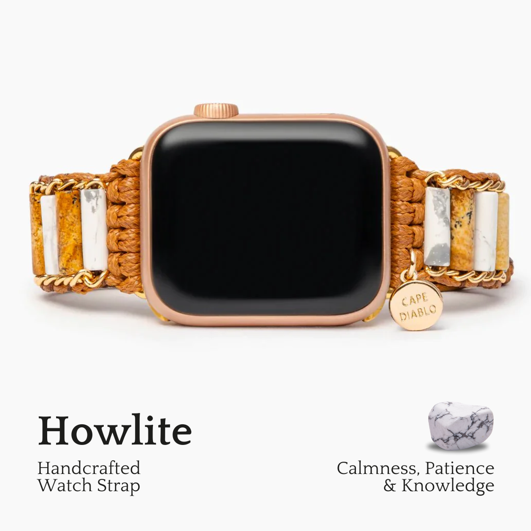 Verknüpftes Howlith-Jaspis-Apple-Uhrenarmband