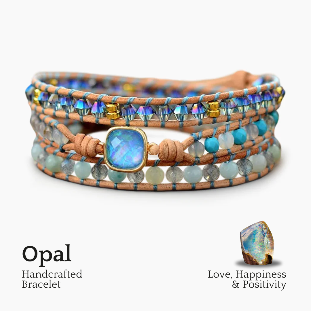 Quadratisches Opal-Heilwickelarmband