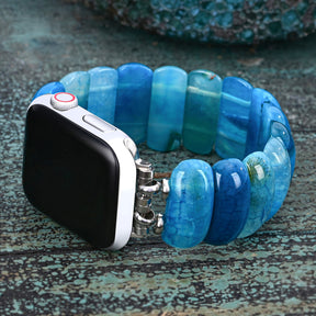 Ocean Essence Agate Stretch Apple Watch Armband