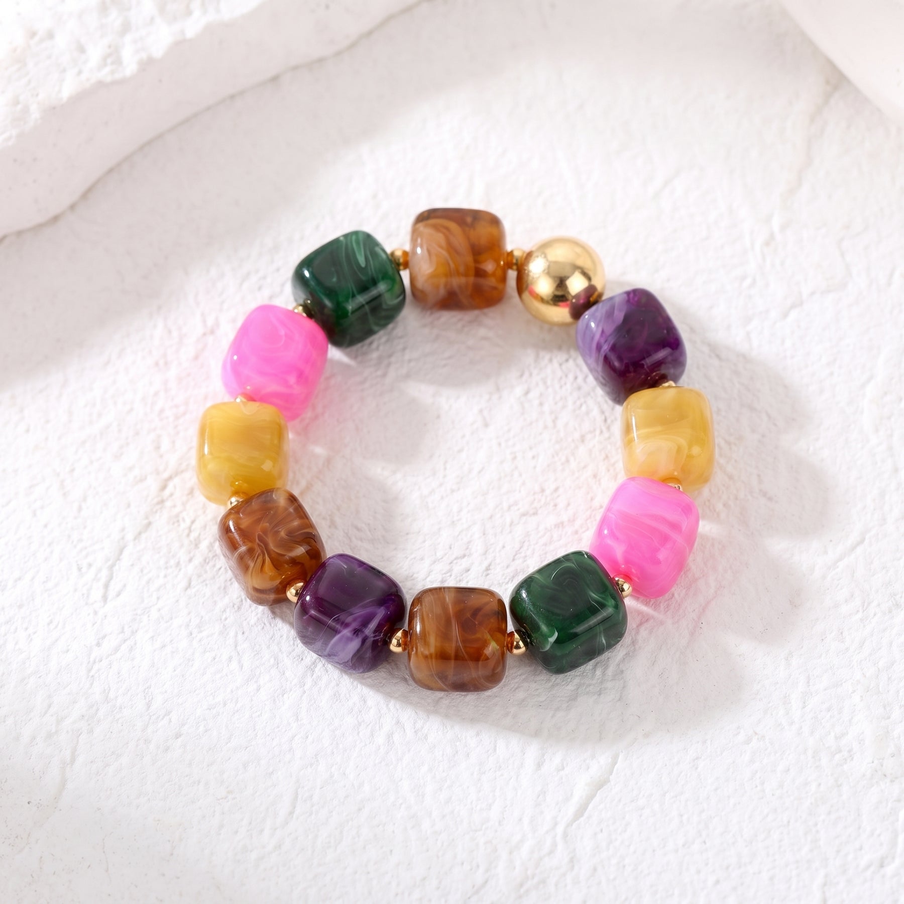 Golden-Tropics-Mix-Armband mit groben Gliedern
