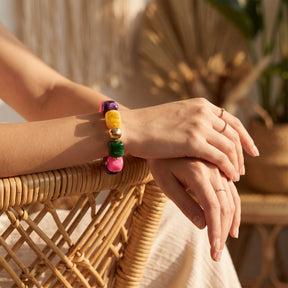 Golden-Tropics-Mix-Armband mit groben Gliedern