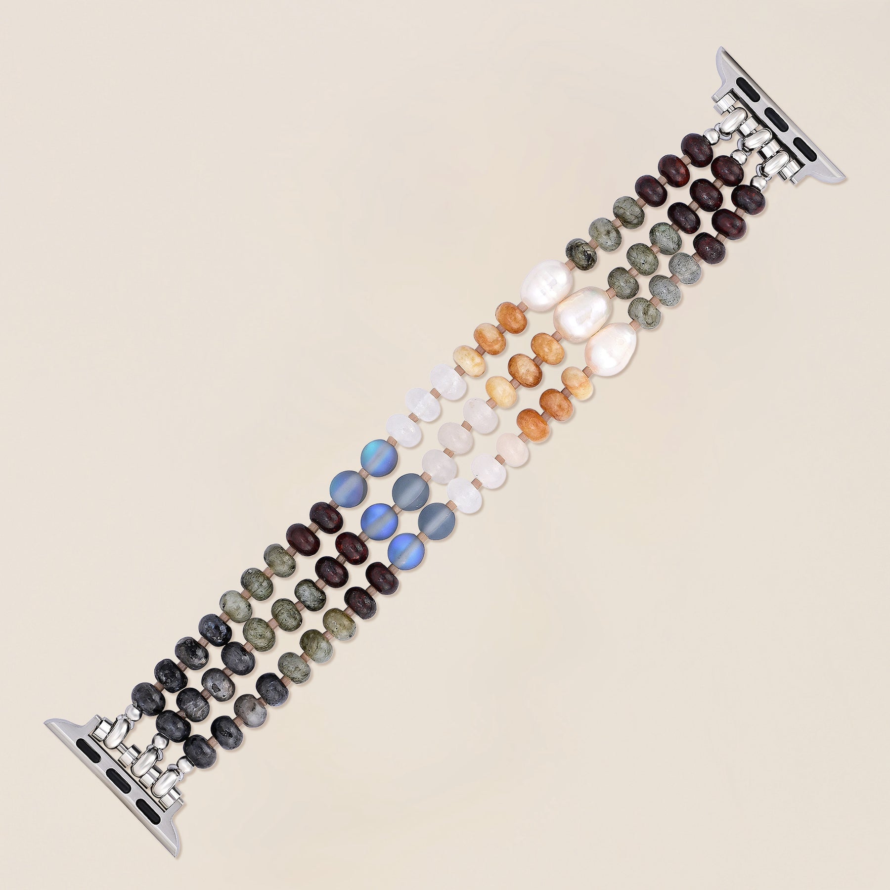 Tropischer Earth Stone Stretch Apple Watch Armband