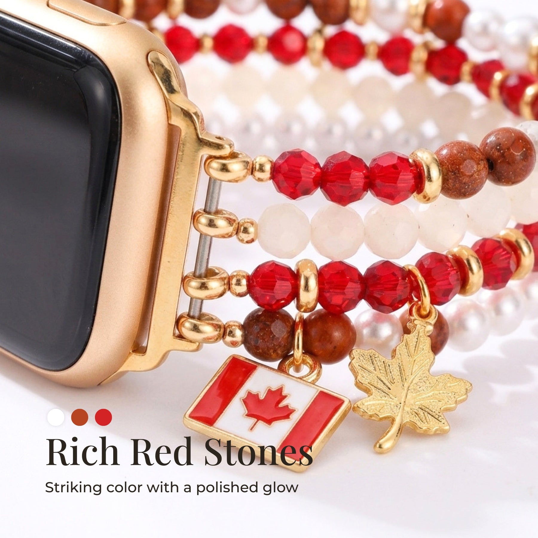 Kanada Ahorn Perlen Stretch Apple Watch Armband
