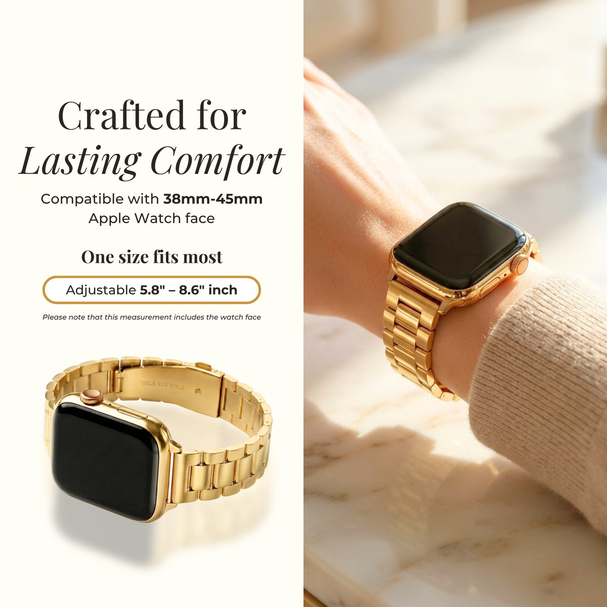 Klassisches Gold Luxus Apple Watch Armband