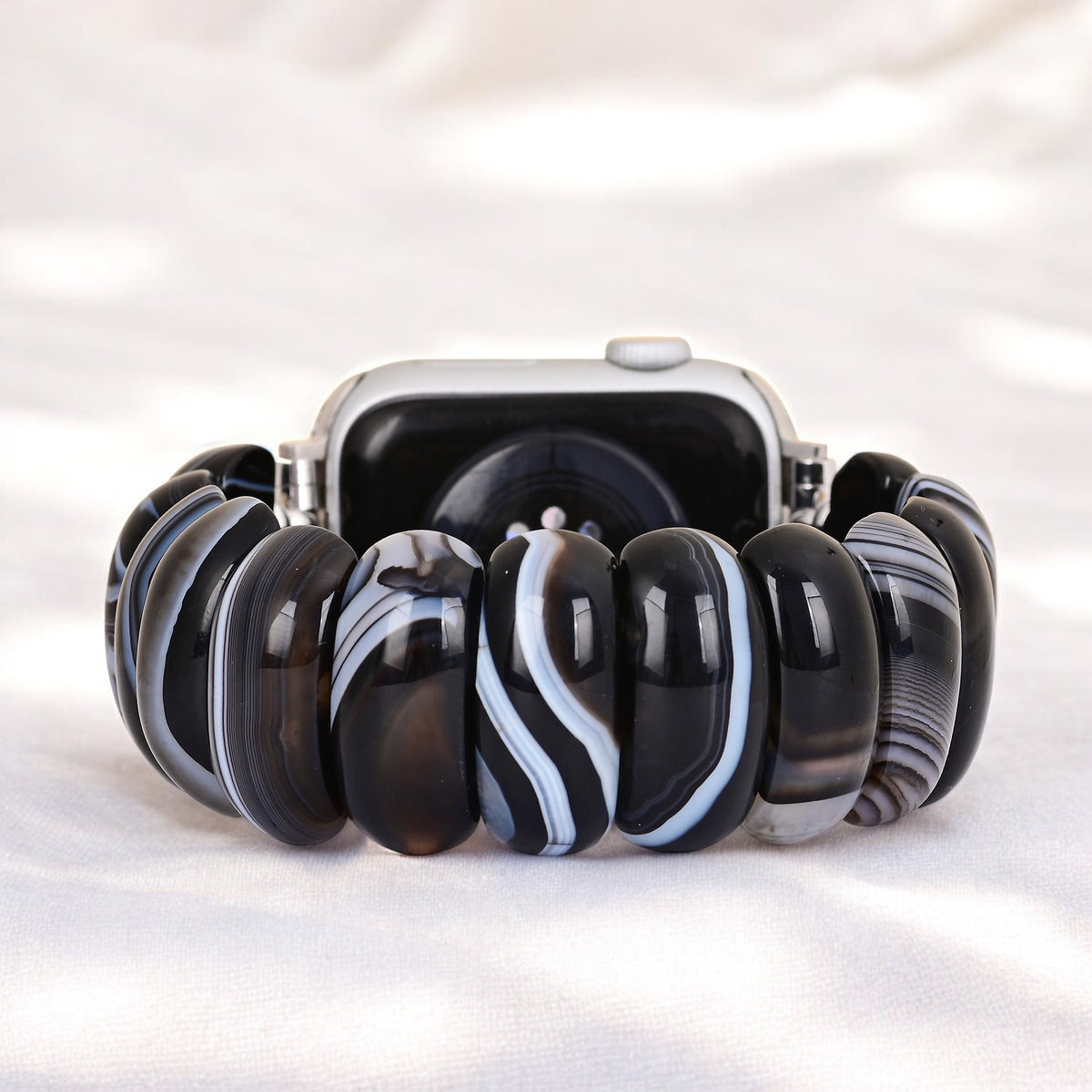 Schwarzer Marmor Achat Apple Watch Armband