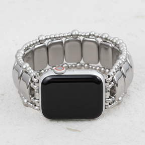 Platin-Schwarz Elastisches Apple Watch Armband