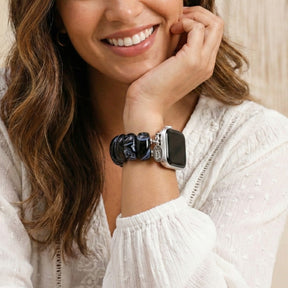 Schwarzer Marmor Achat Apple Watch Armband