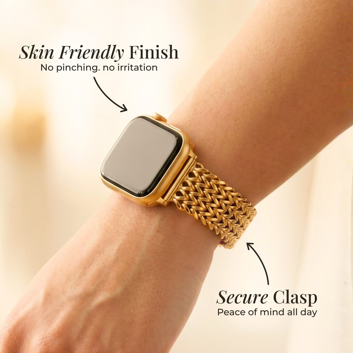 Luxuriöses Apple Watch Armband aus Goldkette