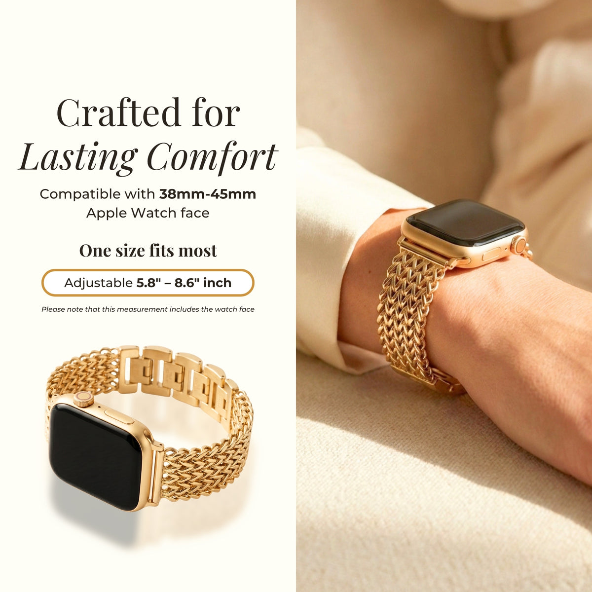 Luxuriöses Apple Watch Armband aus Goldkette