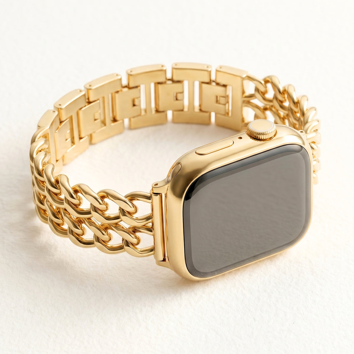 Goldfarbiges Curve Luxusarmband für Apple Watch