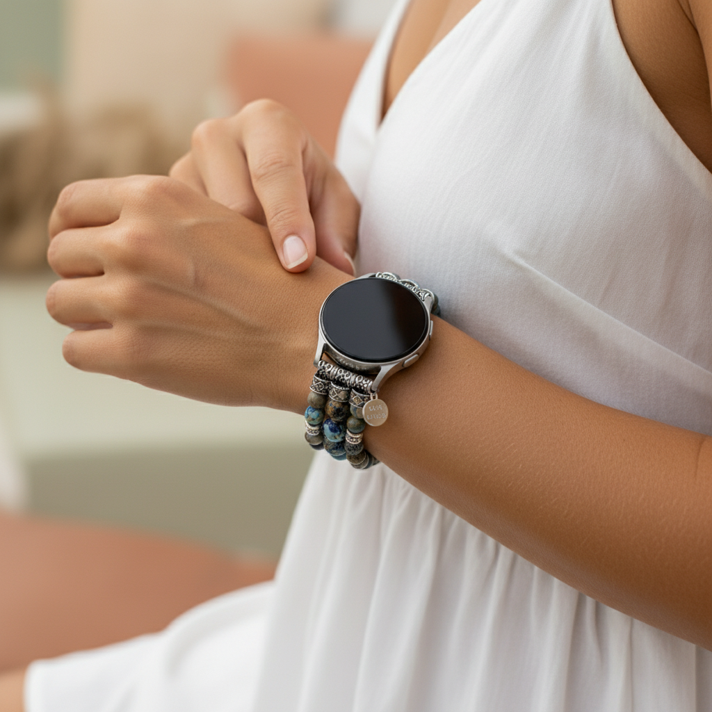 Imperial-Jaspis-Stretch-Armband für Samsung Galaxy Watch